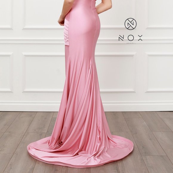 PLEATED SWEETHEART NECKLINE OFF SHOULDERS MERMAID Evening Formal GOWN NX - Picture 3 of 6